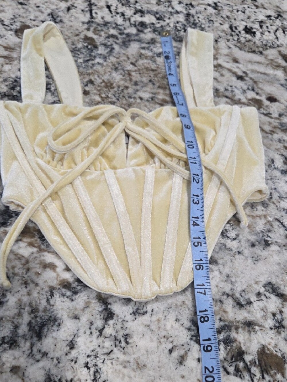 TIC TOC Pale Yellow Corset Tie-Front Camisole - Picture 6 of 6